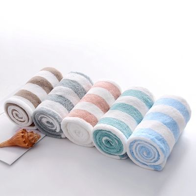 Super Dry Stripe Microfiber Hair Turban Towel For Travel